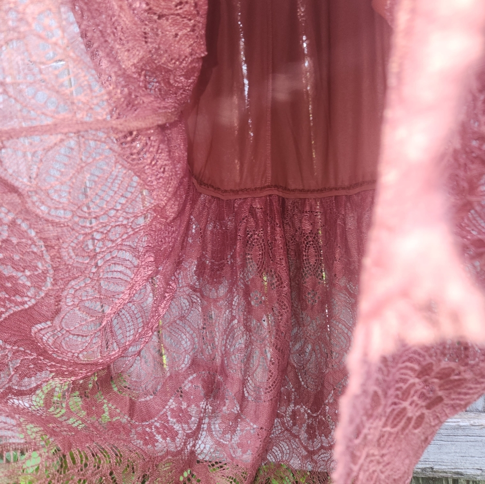 Boho - Grunge Rust Tiered Maxi Skirt - Picture 8 of 11